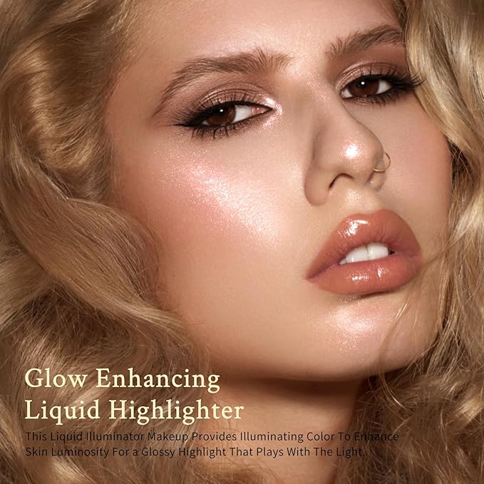 KIMUSE Soft Natural Glow Liquid Filter, Weightless, Long-Wearing, Smudge Proof, Natural-Looking, Dewy Finish, Glow Liquid Illuminator Makeup