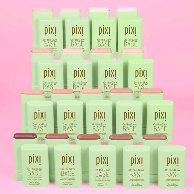 Pixi Beauty On-the-Glow Base| Tinted Moisturizer Foundation Stick | Warm: Medium, golden shade| 0.6 oz / 19g