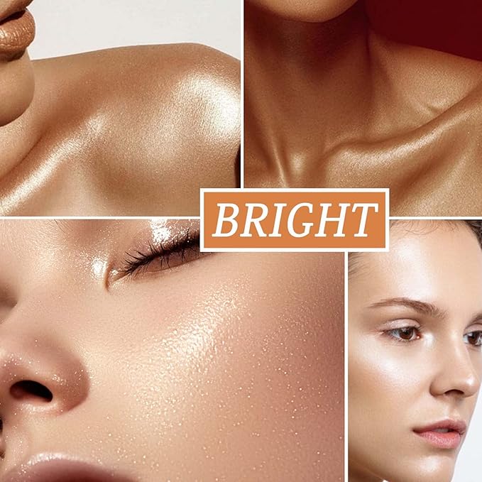 Liquid Body Illuminator, Bronze Smooth Shine Shimmer Oil, Facial Luminizer, Glitter Spray, Waterproof Long Lasting Moisturizing Highlighter, Glow Illuminator for Face