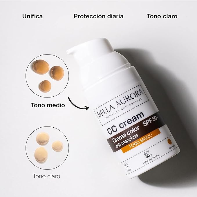 Bella Aurora Cc Cream Medium Shade SPF50 Plus, 30 ml
