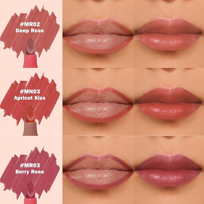 KIMUSE Lip Stain Tip Marker Set, Long Lasting Waterproof Smudgeproof Lip Liner Stain, Matte Natural Finish, All Day Wear Lip Color (Rouge Essentiel)