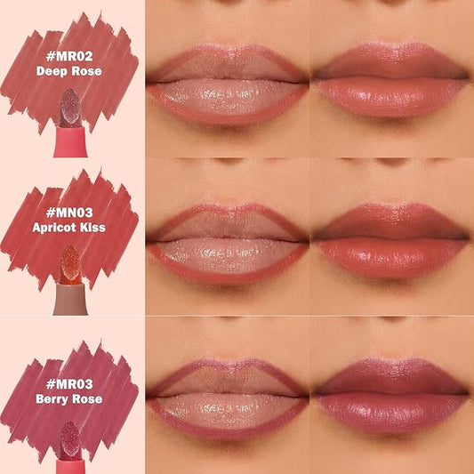 KIMUSE Lip Stain Tip Marker Set, Long Lasting Waterproof Smudgeproof Lip Liner Stain, Matte Natural Finish, All Day Wear Lip Color (Rouge Essentiel)