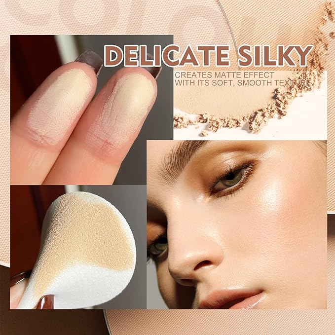 SACE LADY Face Powder Waterproof Sets Makeup, Controls Shine, Smooth Fine Lines for Flawless Lightweight Finish, Lasting Matte Translucent Compact Setting Powder Cosmetics Cruelty-free, 0.35oz