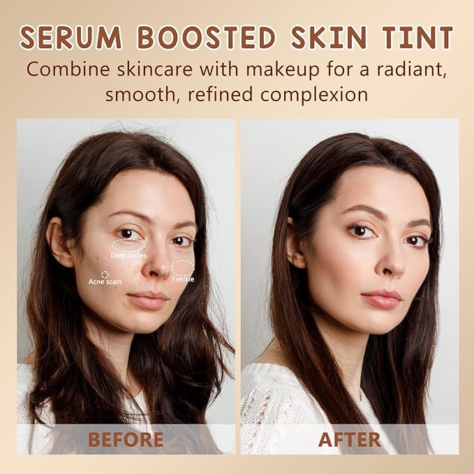 Foundation Stick Beauty Balm Serum Boosted Skin Tint, Solid Tinted Moisturizing Serum Contour Stick Foundation Face for Women, for Face Natural Makeup (03, 18g)