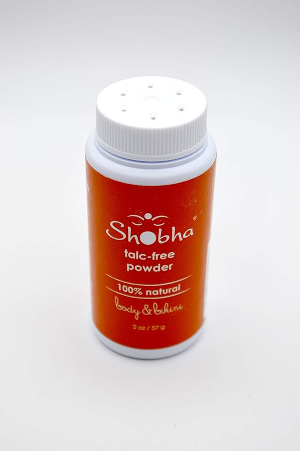 Shobha Talc-Free Powder, Pre-Waxing and Sugaring Body Powder - Natural and Organic Ingredients - Control Under Arm Sweat Post-Wax, 2oz