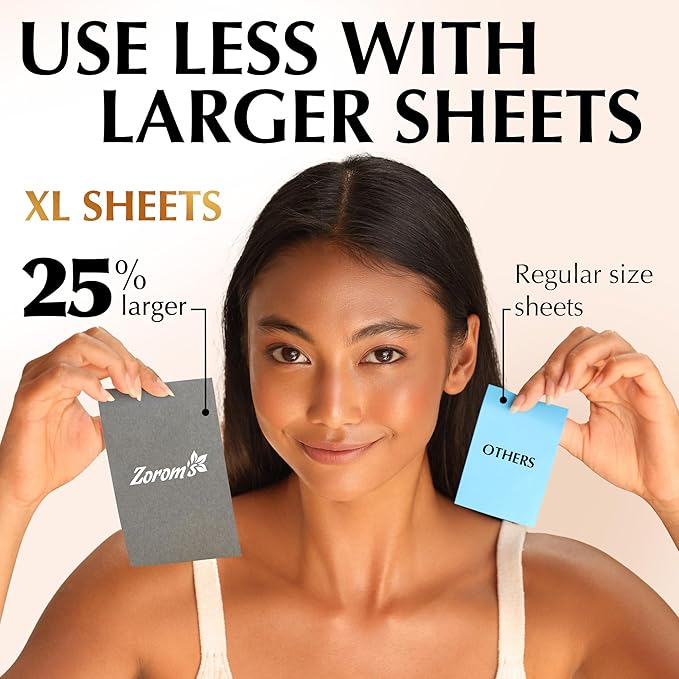 Natural Oil Blotting Sheets for Face with Bamboo Charcoal - 25% Larger - 6pk/600 Makeup Friendly Blotting Papers - Easy Dispensing Oil Absorbing Sheets for Face