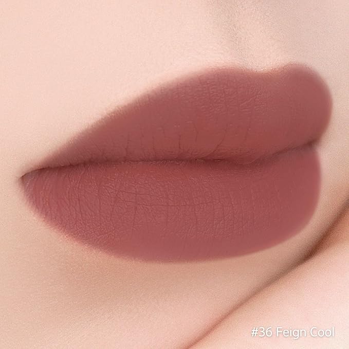 BBIA Last Velvet Lip Tint - Soft & Creamy Matte Finish Lip Stain, Blur Effect with Velvety Texture, Long-Lasting, High Pigment, Lightweight, Non-Drying, Korean Lip Makeup (36 FEIGN COOL)