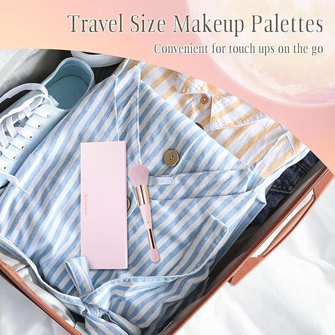 Color Nymph Blush Bronzer Highlighter Palette丨9 Colors Shimmer Eyeshadow Makeup Palettes, High-Pigment Travel Makeup Pallet with Mirror Brush, Cruelty-free & Talc-free