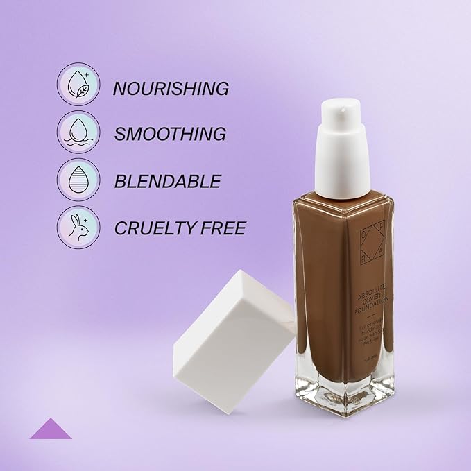Absolute Cover Foundation #10 | Liquid Medium Coverage Foundation with Natural FInish | Oil-Free Face Makeup | Deep Shade with Neutral Undertone | 1oz/30ml