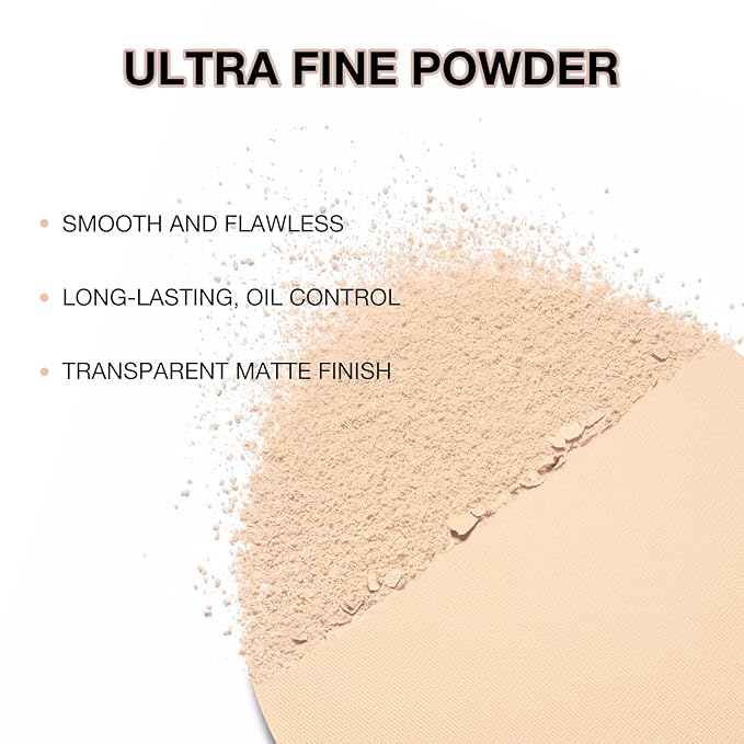 Matte Pressed Powder, Wet & Dry Concealer Foundation, Oil Control Flawless Setting Powder, Portable Face Makeup Compact with Puff Applicator