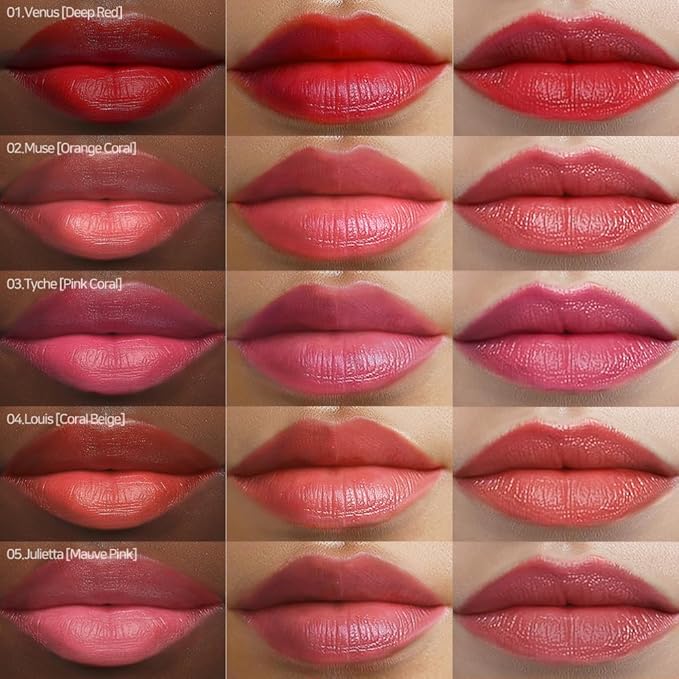 Lux Triple Cure Lipstick Venus (Deep Red) (0.12oz) Natural Tinted Korean Lip Balm, Petroleum/Paraben Free natural ingredients moisturizing + exfoliating + coloring all at once,lip balm hydrating