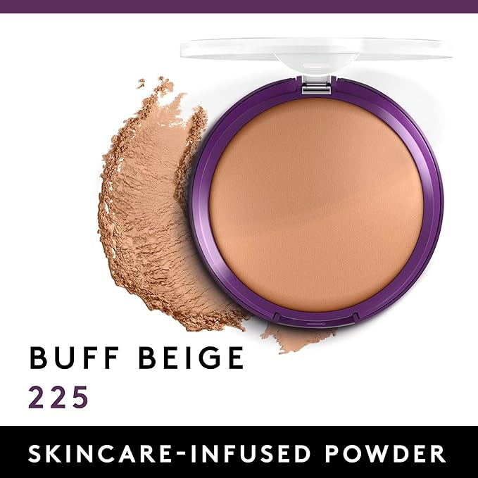 COVERGIRL & Olay Simply Ageless Instant Wrinkle-Defying Foundation, Creamy Natural 0.44 Fl Oz (Pack of 1) & Simply Ageless Instant Wrinkle Blurring Pressed Powder, Buff Beige, 0.39 Oz.