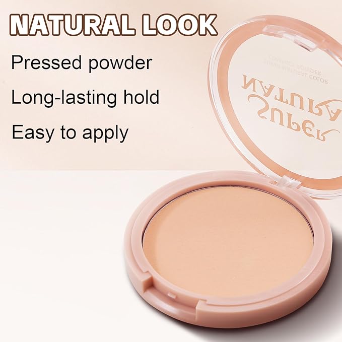 Hydrating Face Powder, Oil Control Face Pressed Powder, Long-lasting Flawless Setting Powder, Matte Waterproof Makeup for Oily Combination and Mature Skin
