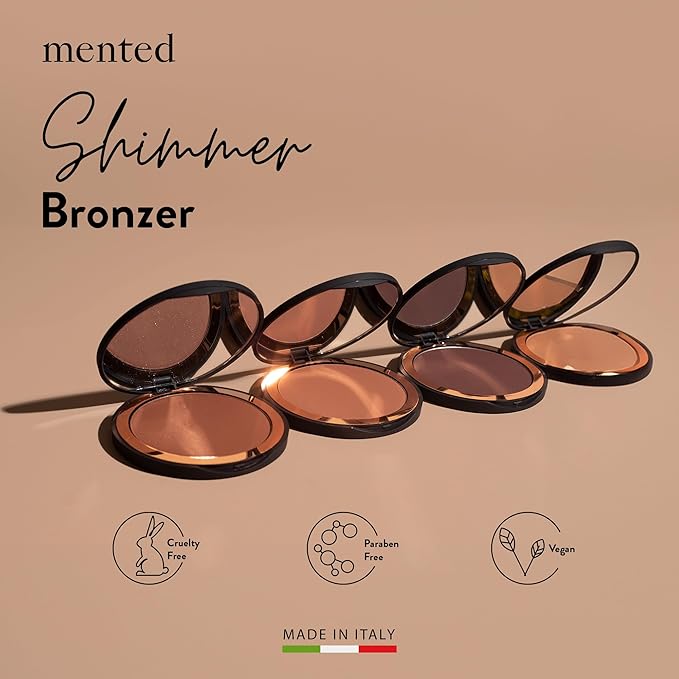 Mented Cosmetics Stick Foundation, Concealer & Contour Stick for Dark Skin, Cream Foundation for Black Women Makeup, T30 + Highlighter Bronzing Powder Palette with Vitamin E + A, 0.35oz, Vacay Bundle