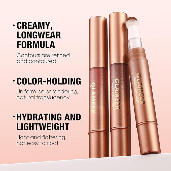 Blush Stick,Liquid Blush Stick,Silky Smooth Creamy Formula,Lightweight Blendable Blush Rouge Stick,Naturally Sculpted Look Professional Beauty Makeup Blush (03/04/05/06)