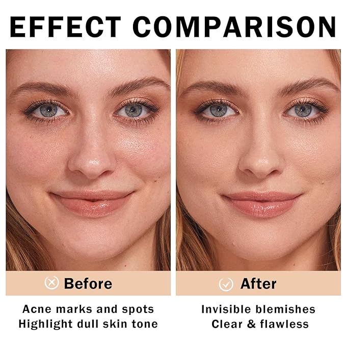 2Pcs Air Cushion CC Cream Foundation Mushroom Head Moisture Cushion Cover Up BB Cream Makeup for Moisturizing Oil Control Concealer Brighten Skin Tone #Natural Color