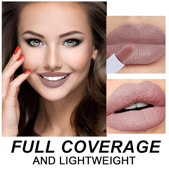 Matte Bullet Long Wear Lipstick - Vegan and Cruelty-Free - Smudge and Waterproof Matte Lipstick with Moisturizing Formula - All Day Comfort - (Rosewood Charm #24)