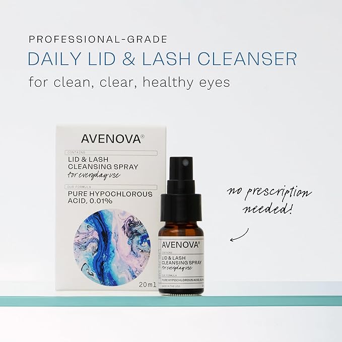 Avenova Eyelid and Eyelash Cleanser Spray 3 Pack – Gentle Everyday Hypochlorous Acid Lid and Lash Cleansing Spray For Clearer and Healthier Eyes, 60mL (2.04oz)