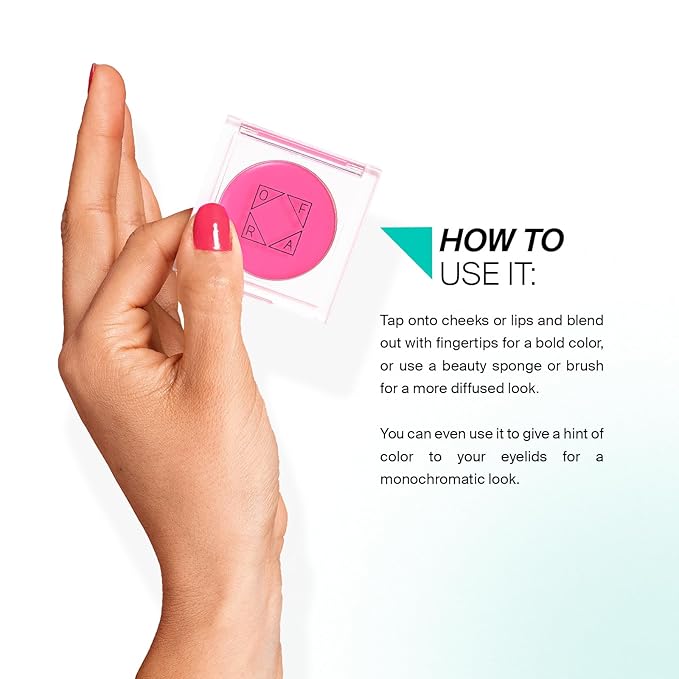 Ofra Cheek and Lip Cream - Heart Eyes - Cool Baby Doll Pink Blush - 2-in-1 Makeup Cream Blush and Lip Color - Lightweight, Buildable, and Blendable Formula - 4g