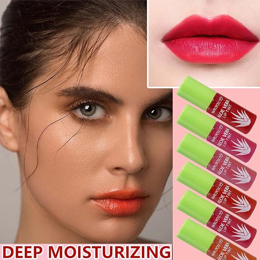 6 Colors Lip Tint Stain Set,Mini Velvet Liptint Watery Lipstain Long Lasting Waterproof Moisturizing Lip & Cheek Tint,Hydrating,Natural Glossy Liquid Lipstick Lipgloss Kits for Women (Set A)