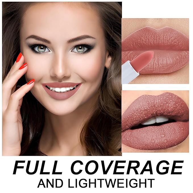 Matte Bullet Long Wear Lipstick - Vegan and Cruelty-Free - Smudge and Waterproof Matte Lipstick with Moisturizing Formula - All Day Comfort - (Daring Desire #04)