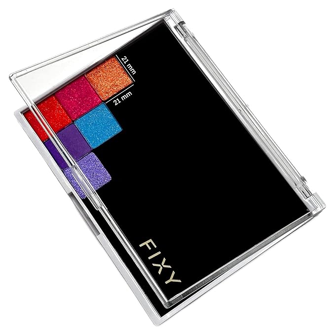 FIXY Ultimate Makeup Refill Kit: Includes 30 Square Empty Magnetic Pans & a Powder Binder Spray & SM Magnetic Makeup Organizer with Clear Top