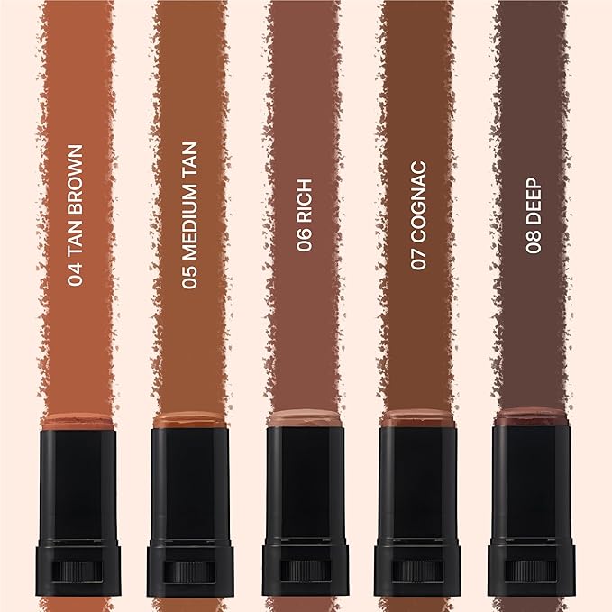 Airy Velvet Contour Stick, Cool Toned Face Sculpting Cream Makeup, Buildable with Lightweight Natural Finish, Hyaluronic Acid & Green Tea Extract (4 Tan Brown, 0.70 Ounce)