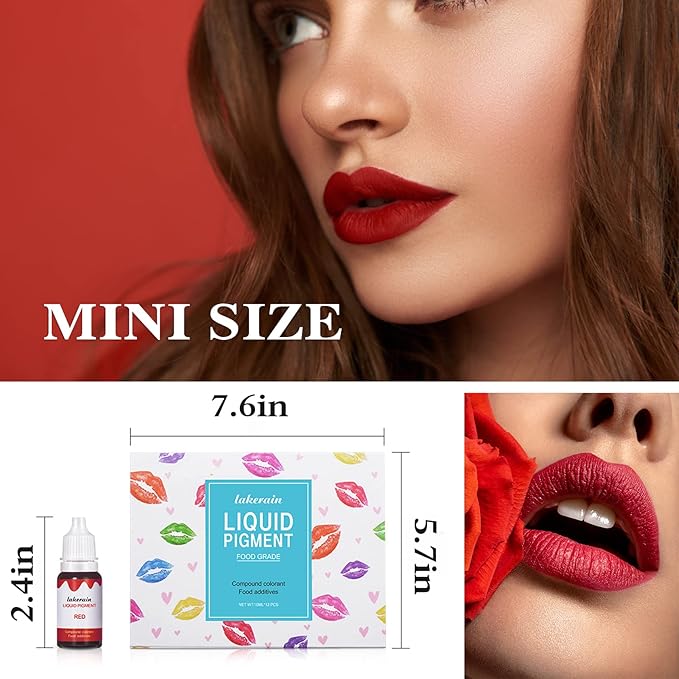 12 Colors DIY Lip Gloss Pigment Set,Liquid Pigment for Lip Gloss Natural Multifunctional High Color Rendering Red Warm Color Pigment for Lip Gloss Making-Set A