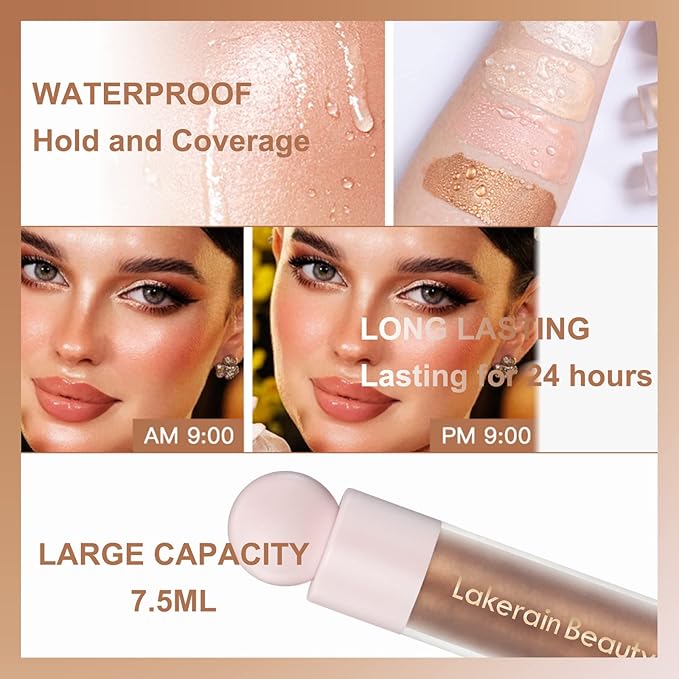 Liquid Highlighter Waterproof Long-Lasting Moisturizing Face Liquid Bronzing Highlighter Illuminates Natural Glowing Skin Tone - Liquid Highlighter Makeup for Facial Contouring
