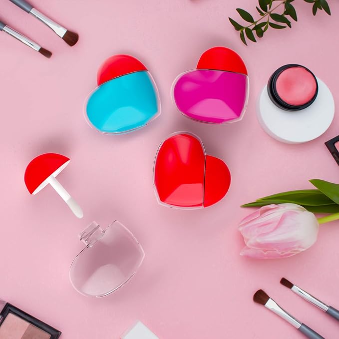 RONRONS 20 Pieces Heart Lip Gloss Tubes, Clear Plastic Empty Lip Gloss Container Cute Heart Shape Mini Lipgloss Tubes with Wand Bulk for Women Girls DIY Cosmetics Small Business