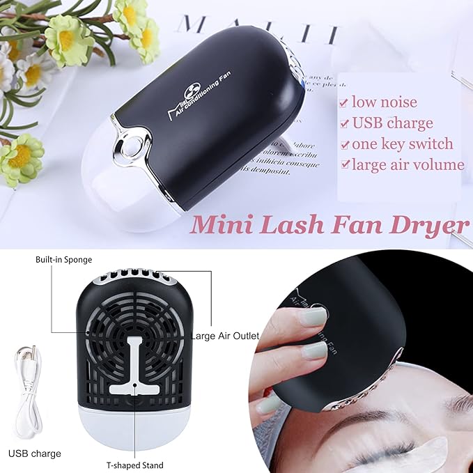 Eyelash Cleanser for Extensions, Lash Shampoo Kit with Lash Fan, 60ml Lash Shampoo,Cleaning Brush and Wash Bottle for Lash Bath(Black)