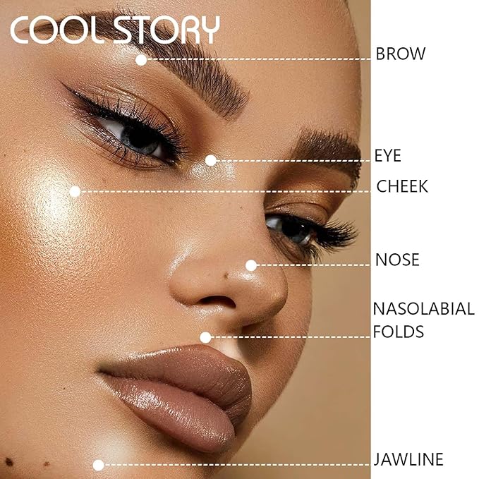 Face High Lighters Makeup Glitter Illuminator Pressed Powder Luminizers Eyeshadow Palette Powder for Face Body Cheek Skin 2#