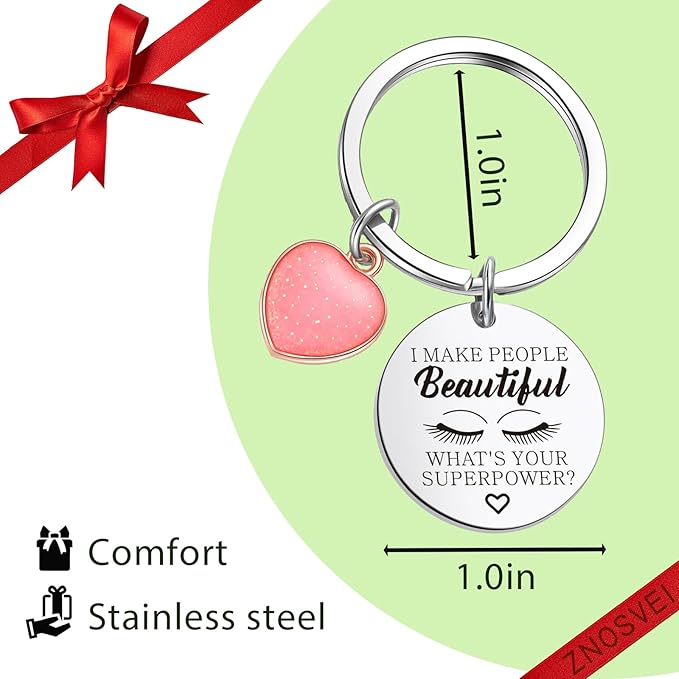 ZNOSVEI Lashes Keychain Lashes Girl Gift Eyelashes Artist Keychain Beautician Gift Makeup Lover Gift