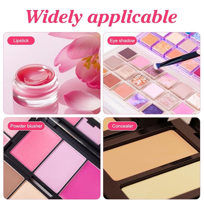FRCOLOR 3Pcs Empty Eyeshadow Cases Plastic Square Eye Shadow Palette Highlight Blush Powder Sample Containers Pans Perfect for DIY Storage and Organizing Cosmetics