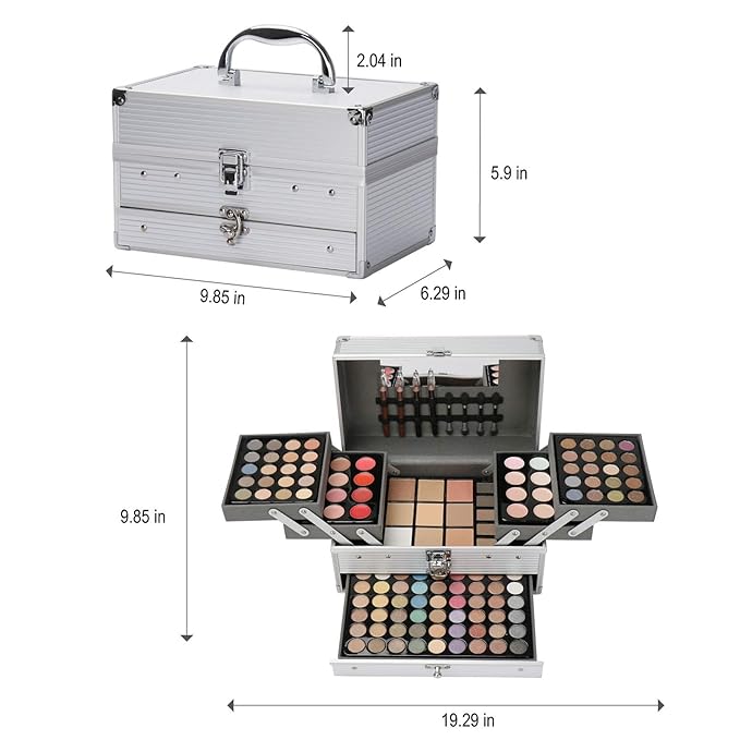 All in One Makeup Kit for Women Full Kit Girls Makeup Gift Sets Xmas Essential Bundle Include Eyeshadow Palette Lipstick Blush Concealer Eyeliner Mascara Foundation Brush Eyebrow Pencil