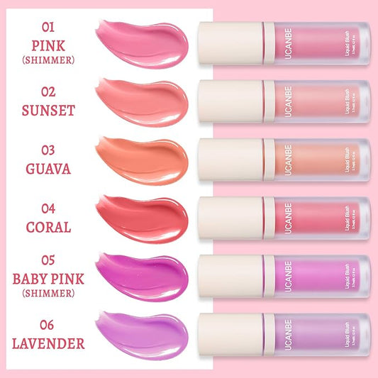 UCANBE Liquid Matte Blush Makeup for Cheeks, Highly Pigmented, Long Lasting, Anti-scratch, Natural-Looking, Daily Use Makeup Blush Suitable for Women Girls(04 Coral)