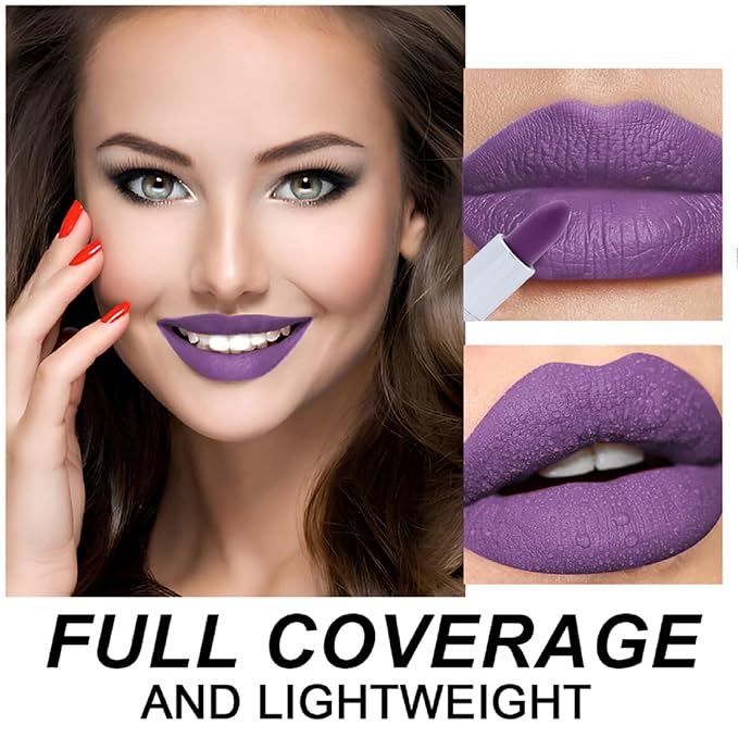 Matte Bullet Long Wear Lipstick - Vegan and Cruelty-Free - Smudge and Waterproof Matte Lipstick with Moisturizing Formula - All Day Comfort - (Amethyst Whisper #26)