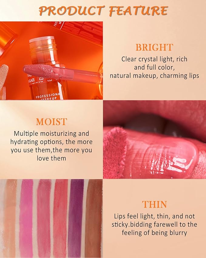 Tinted Lip Gloss-1Pcs Hydrating Non-Stick Rose Pink Lip Tint Stain Liquid Lipstick,Glow Reviver Lip Care Oil Lipstain,Longlasting Waterproof Moisturizing Lipgloss Lip Makeup Gift for Women-03