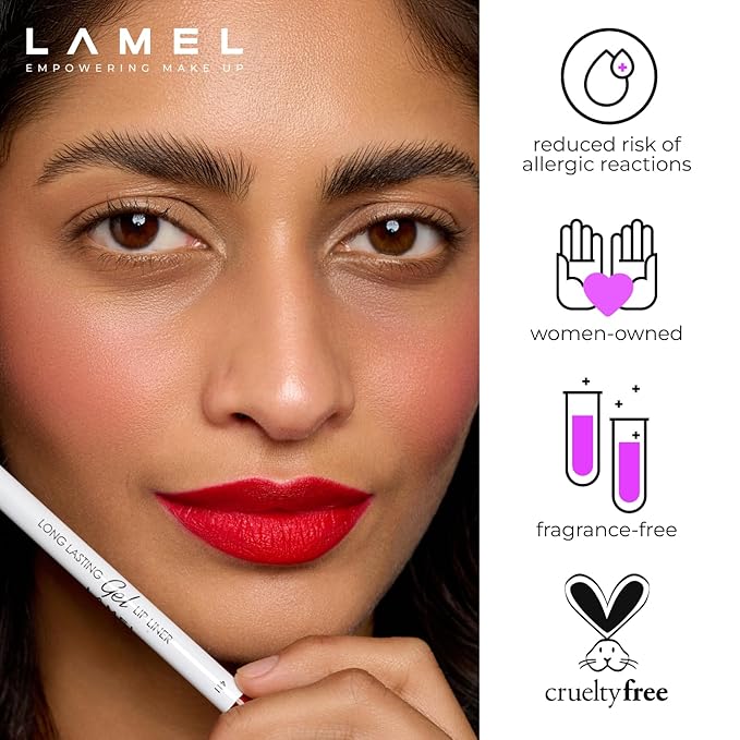 Red Matte Lip Essentials Bundle: Gel Lip Liner Pencil and Powder Drop Lipstick Set