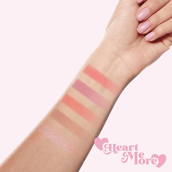 Matte and Highlighter Blush Palette, Cheek Blush Makeup, Bright Pink Blush Powder, Rose Magenta Peach Red, Talc Free