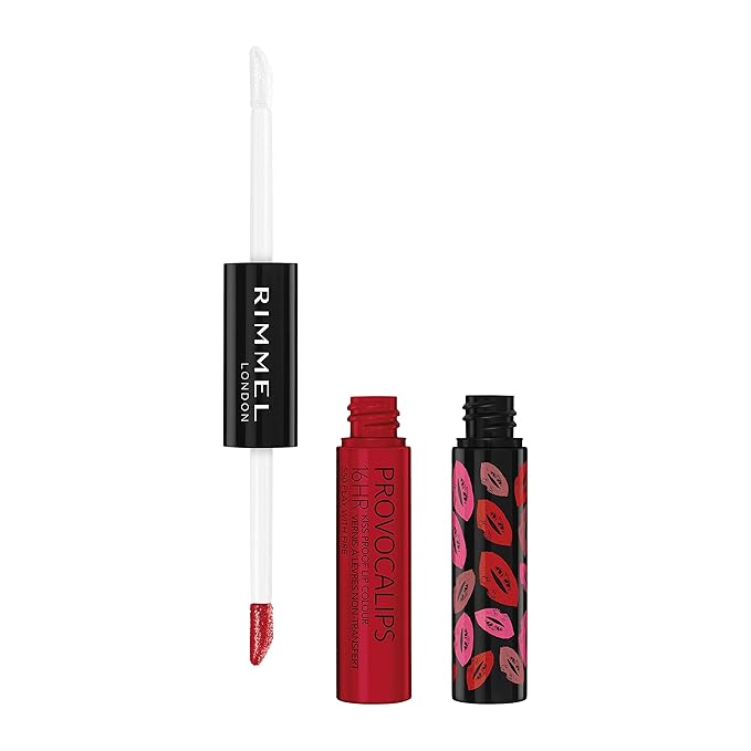 Rimmel London Provocalips 16hr Kiss-Proof Lip Color Bundle - 005 Just Teasing & 550 Play With Fire, 14 fl.oz. Each