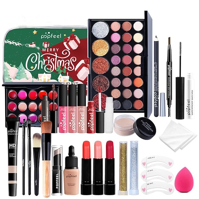 All in One Makeup Kit for Women Full Kit, Mother's Day Gifts Set for Women Girls, Makeup Essential Bundle Include Eyeshadow Palette Lipstick Blush Foundation Concealer Mascara Eyebrow Pencil