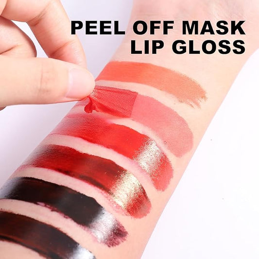 Peel Off Lip Tint, Wipe-On Colour Liquid Lipsticks, Tattoo Lip Glaze, Matte High Pigment Long Wear Waterproof Lip Contour Stain Non Smudge Transfer Proof Tear-off Lip Gross (#02, 0.12 floz)