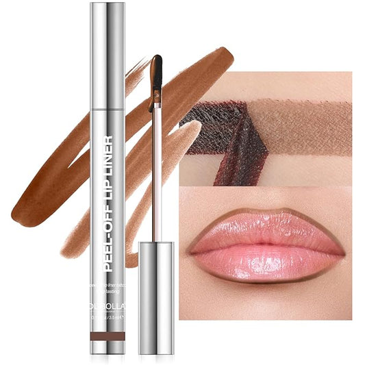 Lip Stain Peel Off, Coffee Lip Liner Stain Peel Off Tattoo Matte Lip-tint, Long Lasting, Waterproof, Transfer-proof, Moisturizing, Easy to Use, Highly Pigmented Color for All Skin Types (#02)