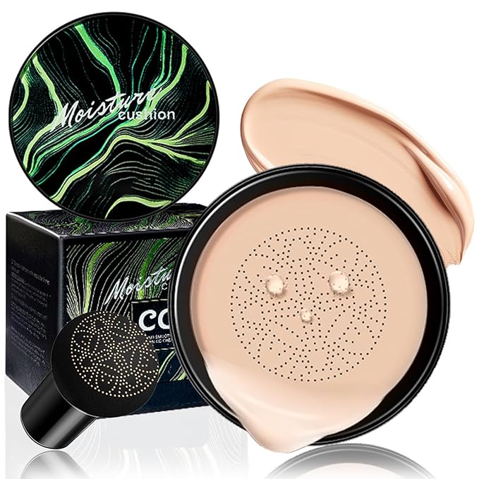 Air Cushion CC Cream Mushroom Head Foundation, Mushroom Head Air Cushion CC Cream, Moisture Cushion Foundation, Moisturizing BBCream Makeup Long Lasting Matte Concealer (Natural, 1 PCS)