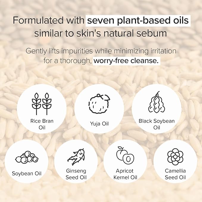 Mary&May Rice Glutathione LHA Cleansing Oil - Deep Pore Cleansing, Blackhead & Whitehead Removal - Korean Makeup Remover with Rice Bran Oil, Gentle Exfoliation, Clean Beauty, 6.76 fl.oz.