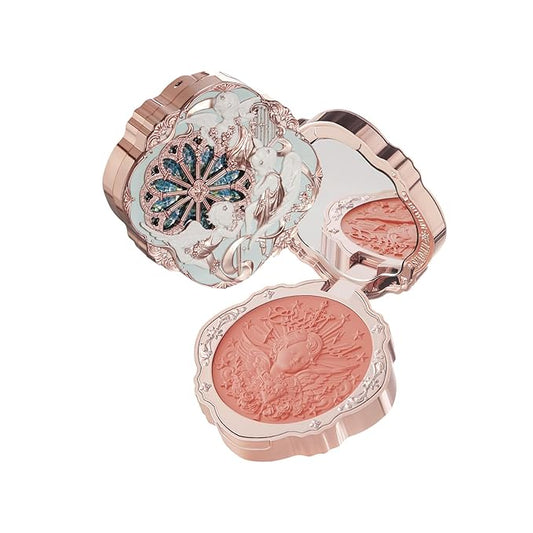 Flower Knows Little Angel Cream Blush 03 Paradise Poet+Butterfly Cloud Collar Angled Powder Brush Pearly Moonlight