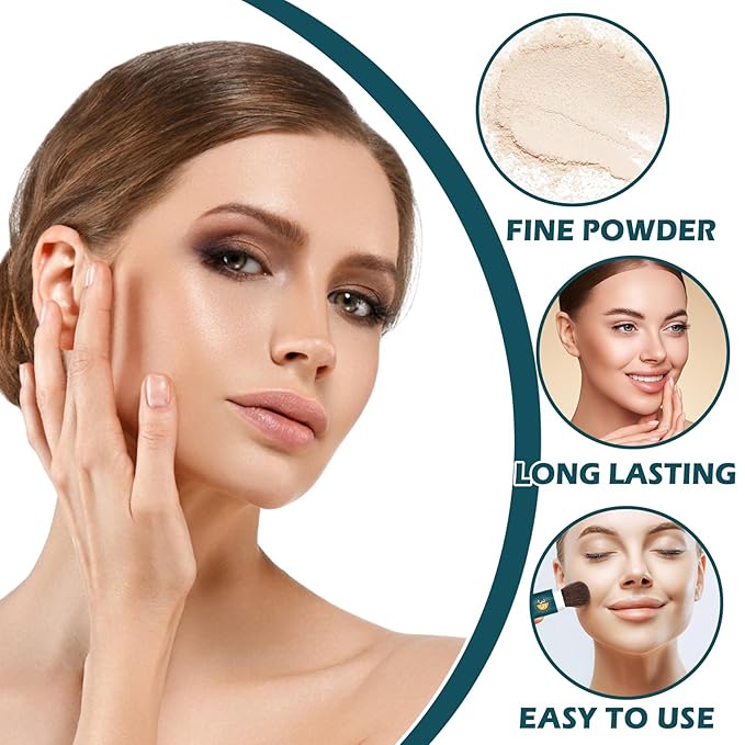 Mineral Sunscreen Powder SPF Powder for Face Oil Control Long Lasting Sunscreen Powder for Face Natural Light Breathable Translucent Powder Setting Powder Makeup - 04 Pink