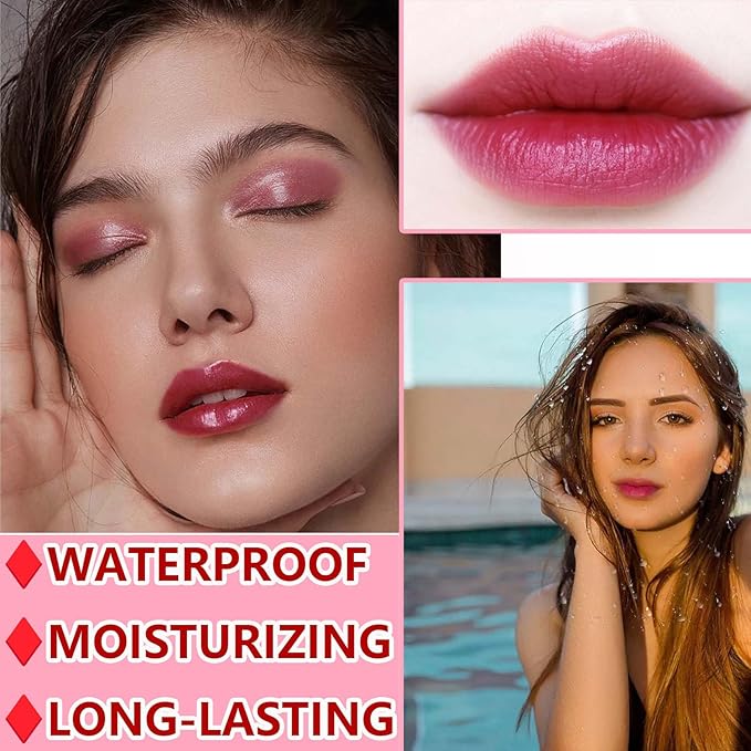 Lip Tint Stain Set,Mini Velvet Lip Tint Watery Lip Stain Long Lasting Waterproof Moisturizing Lip & Cheek Tint,Hydrating,Natural Glossy Liquid Lipstick Lip Gloss Kits for Women (set J)