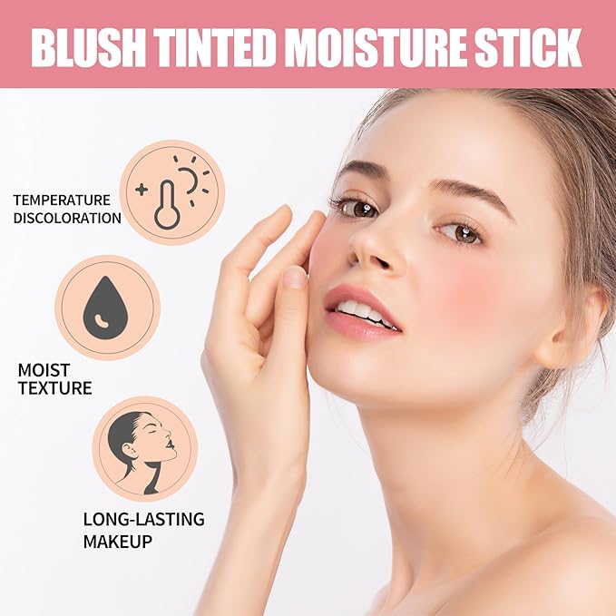 Rare Beauty Liquid Blush Stick Cream Blusher, On-The-Go Blush Brushes for Makeup Cheeks, Suitable for All Skin Types (pink)